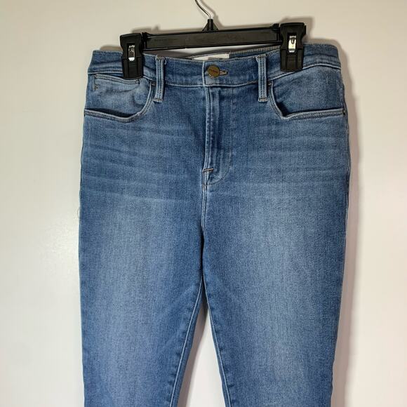 FRAME Le High Skinny Crop Jeans Size 29 Medium Wash High Rise Stretch Denim - Picture 14 of 16